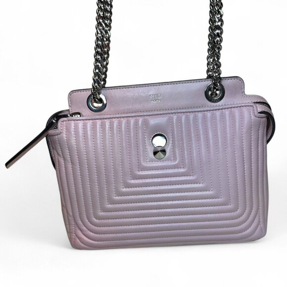 FENDI Dotcom Click Quilted Chain Shoulder Bag Peonia Pink (w detachable pouch) - Picture 2 of 16